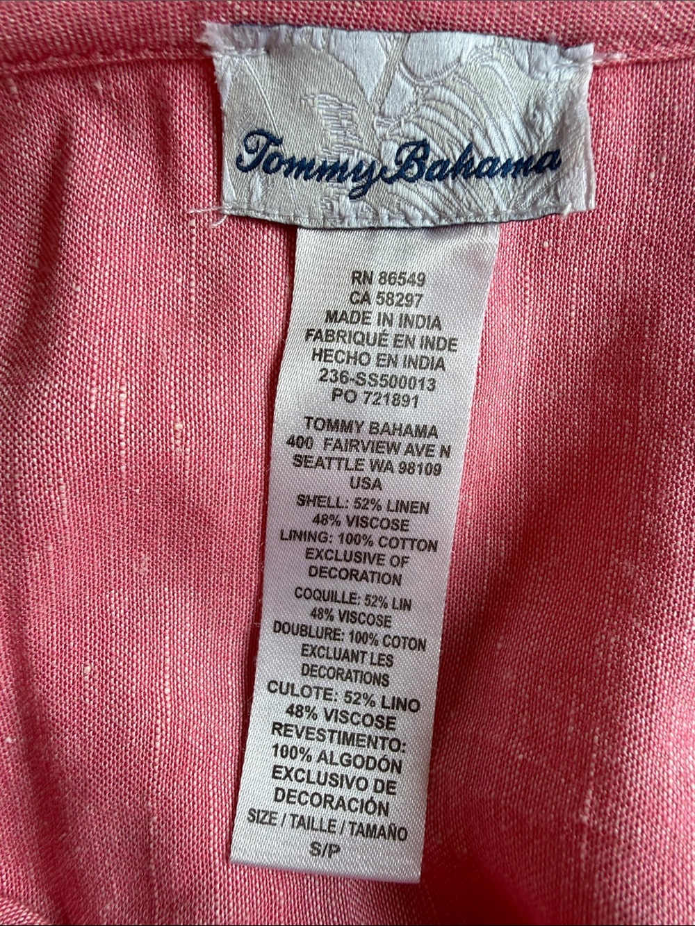 NWOT Tommy Bahama Coral Pink Embroidered Midi Dress - Picture 5 of 6